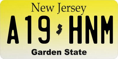 NJ license plate A19HNM