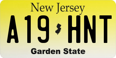 NJ license plate A19HNT