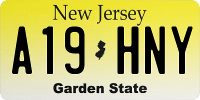 NJ license plate A19HNY
