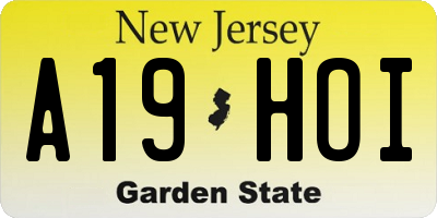 NJ license plate A19HOI