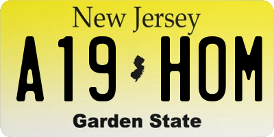 NJ license plate A19HOM