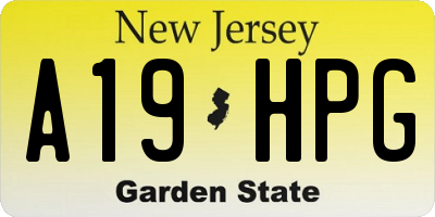 NJ license plate A19HPG