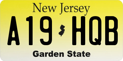 NJ license plate A19HQB