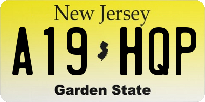 NJ license plate A19HQP