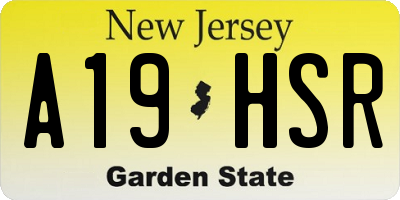 NJ license plate A19HSR