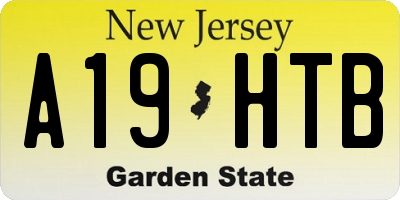 NJ license plate A19HTB