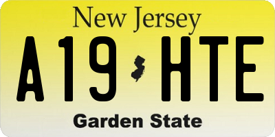 NJ license plate A19HTE