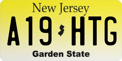 NJ license plate A19HTG