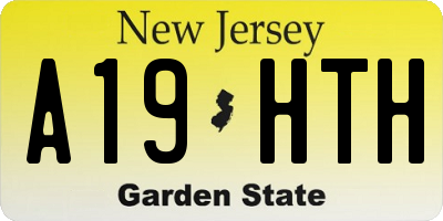 NJ license plate A19HTH