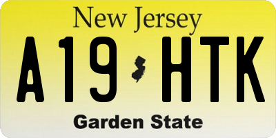 NJ license plate A19HTK