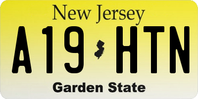 NJ license plate A19HTN