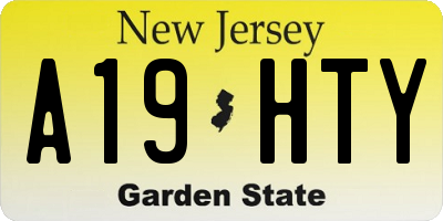 NJ license plate A19HTY