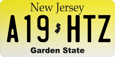 NJ license plate A19HTZ