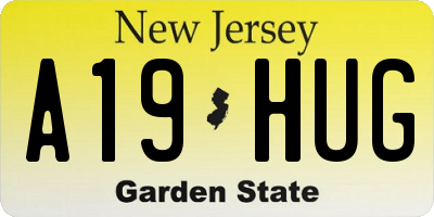 NJ license plate A19HUG