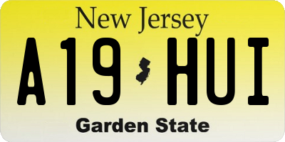 NJ license plate A19HUI