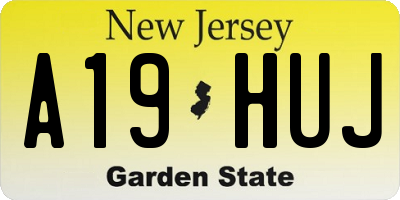 NJ license plate A19HUJ