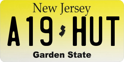 NJ license plate A19HUT