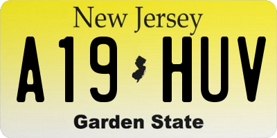 NJ license plate A19HUV
