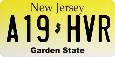 NJ license plate A19HVR