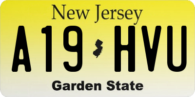 NJ license plate A19HVU