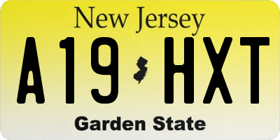 NJ license plate A19HXT
