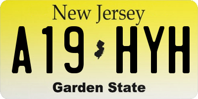 NJ license plate A19HYH