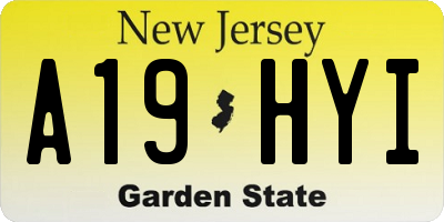 NJ license plate A19HYI