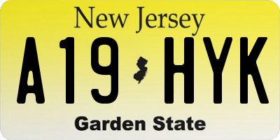 NJ license plate A19HYK
