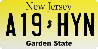NJ license plate A19HYN