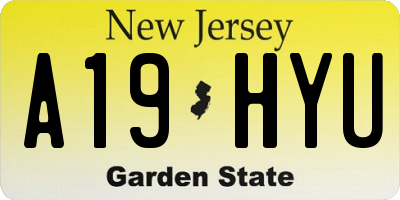 NJ license plate A19HYU