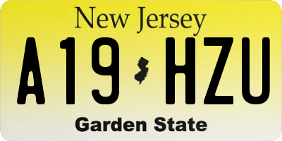 NJ license plate A19HZU