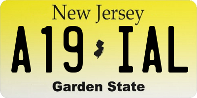NJ license plate A19IAL