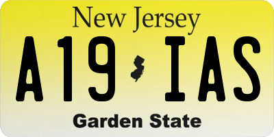 NJ license plate A19IAS