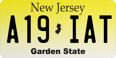 NJ license plate A19IAT