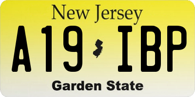 NJ license plate A19IBP