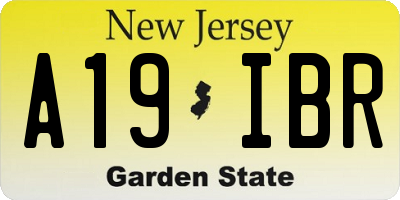 NJ license plate A19IBR