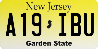 NJ license plate A19IBU