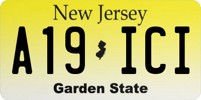NJ license plate A19ICI