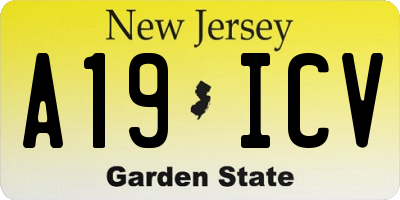 NJ license plate A19ICV