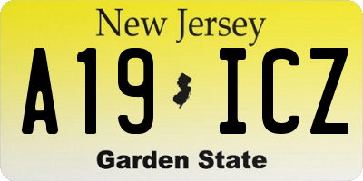 NJ license plate A19ICZ