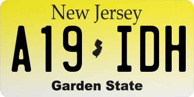 NJ license plate A19IDH