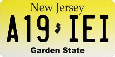 NJ license plate A19IEI