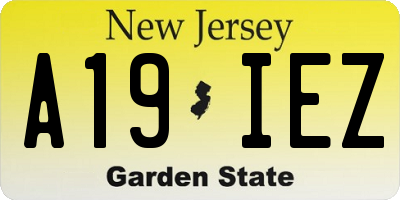 NJ license plate A19IEZ