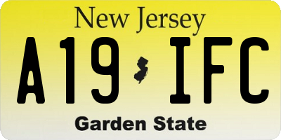 NJ license plate A19IFC