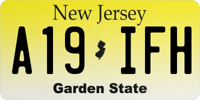 NJ license plate A19IFH