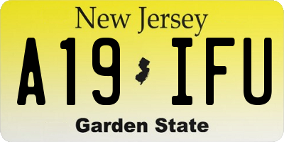 NJ license plate A19IFU