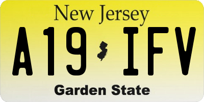 NJ license plate A19IFV