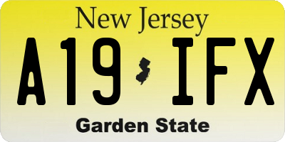 NJ license plate A19IFX