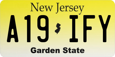 NJ license plate A19IFY
