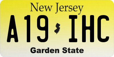NJ license plate A19IHC